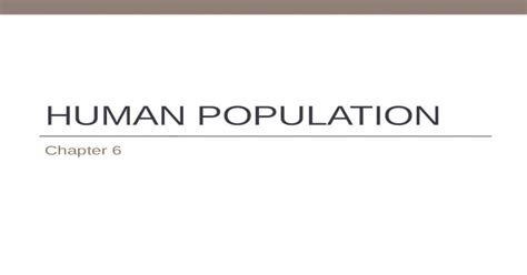 the human population chapter 6